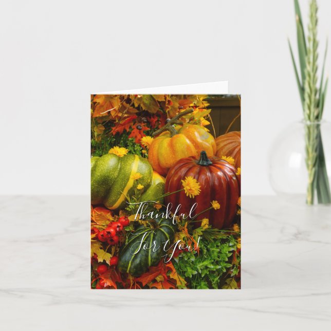 Agrupamento De Outono Agradecido Por Seus Cartões (Frente)