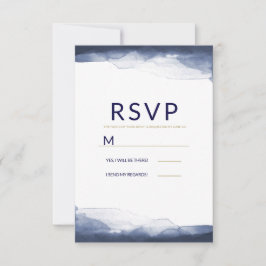Água azul-marinho Moderne Chic Casamento RSVP