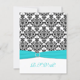 Água, Branco, Cartão de Resposta Damask II Preto