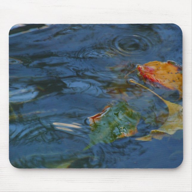 Água e folhas Mousepad (Frente)