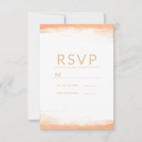 Água-forte Coral Laranja Moderno Casamento RSVP