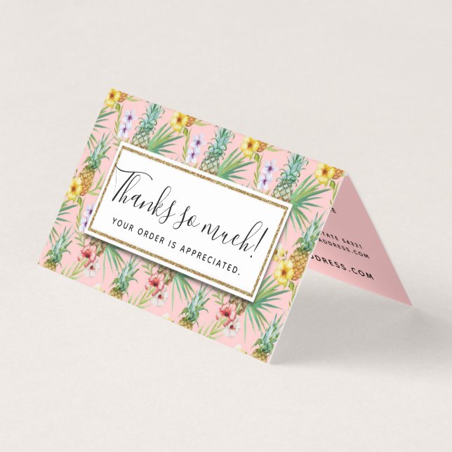 Água-forte de Flores de Abacaxi & Hibisco Obrigado (Frente)