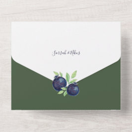 Água-forte de mirtilo doce pintada à mão