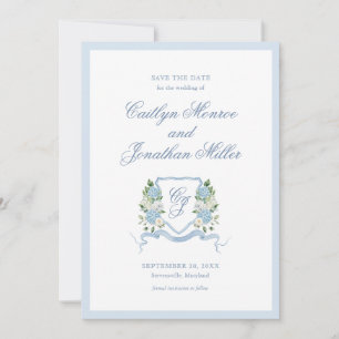 Água-forte Floral Azul Empoeirado Casamento Salve