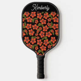 Água-forte Floral Vermelha Nome Personalizado