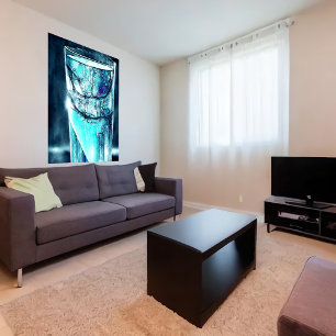 Água num copo partido   AI Art Poster