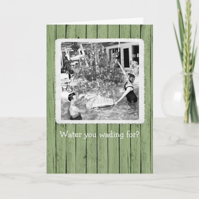 Água Que Andas Para O Cartão De Saudação De Natal (Frente)