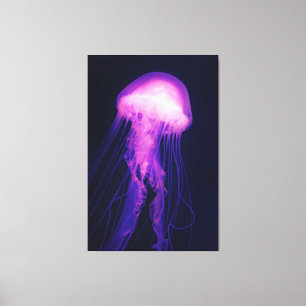 Água-viva Roxa e Impressão em Tela do Oceano Azul