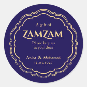 Água Zamzam Adesivo de Favor de Casamento Islâmico