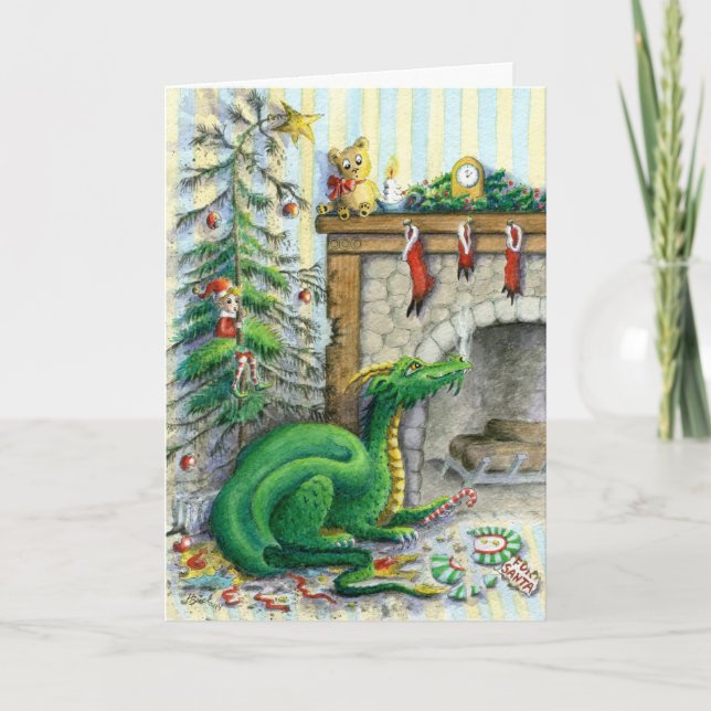 Aguardando Papais noeis - Cartão de saudação (Frente)