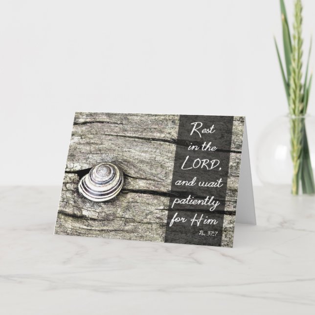 "Aguarde pacientemente por ele" - Cartão de Escrit (Frente)