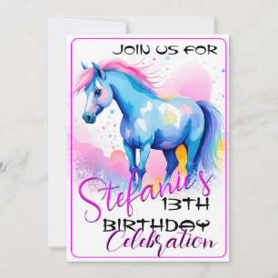 Aguardente Colorida Pony 3 Convite de Aniversário