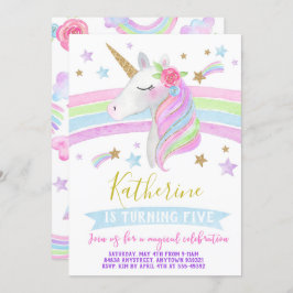 Aguarela do convite do aniversário dos arcos-íris