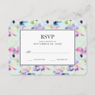 Aguarela floral Pastel bonita - RSVP Wedding