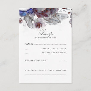 Aguarela floral que Wedding cartões de RSVP