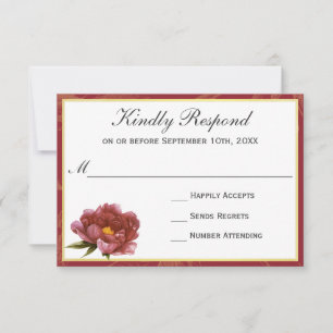 Aguarela RSVP floral do esplendor de Marsala