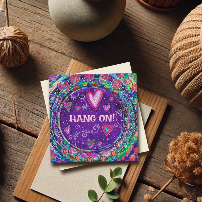 Aguente-Se No Coração De Encorajamento Roxo Divert (Criador carregado)