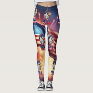 Águia americana Bandeira All-Over-Print Leggings