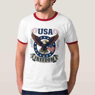 Águia Americana Patriótica USA Liberdade Camiseta