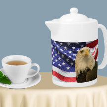 Águia Bald Americana e Bandeira