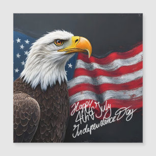 Águia-careca com a Bandeira Americana Arte de 4 de