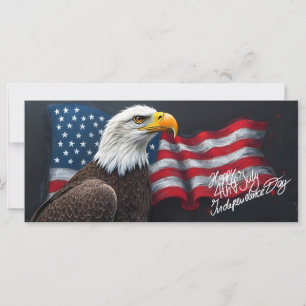 Águia-careca com a Bandeira Americana Arte de 4 de