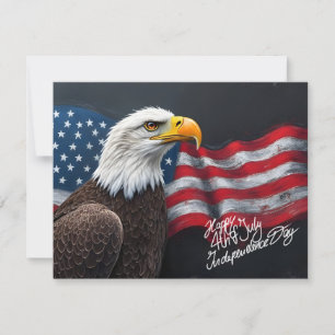Águia-careca com a Bandeira Americana Arte de 4 de