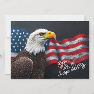 Águia-careca com a Bandeira Americana Arte de 4 de