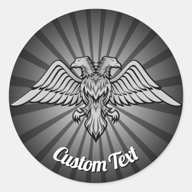 Águia cinza com dois adesivos (Frente)