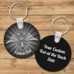 Águia cinza com duas Cabeças Chaveiro