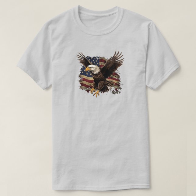 Águia Com Camiseta Da Bandeira Americana (Frente do Design)