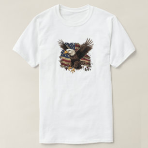 Águia Com Camiseta Da Bandeira Americana