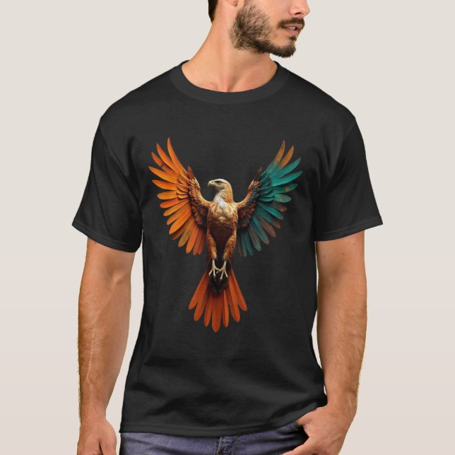 Águia com T-Shirt de Asas Abertas - Teto Gráfico N (Frente)