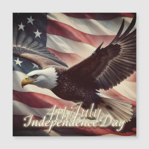 Águia de 4 de julho com bandeira americana