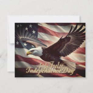 Águia de 4 de julho com bandeira americana