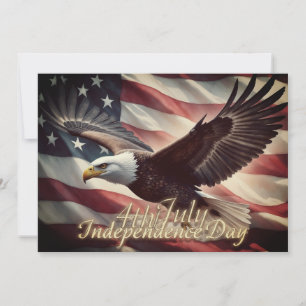 Águia de 4 de julho com bandeira americana