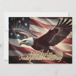Águia de 4 de julho com bandeira americana