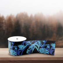 Águia Preta Azul Haida Pássaro Trovão Arte Nativa