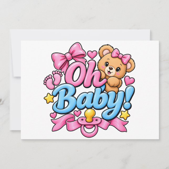 Ah, Bebê! Design de Celebração de Chuveiro de Bebê (Frente)