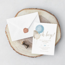 Ah, garoto! Convite para Chá de fraldas de Aquarel