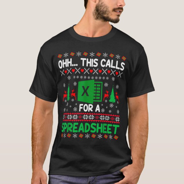 Ah, Isso Uma Suéter De Natal De Planilha  (Frente)