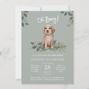 Ah Menino! Convite para Chá de Bebê de Cachorro