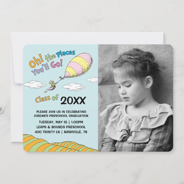 Ah, Os Lugares Que Você Irá! Anúncio de Formatura (Frente)