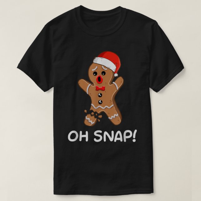 Ah, Pão de Gingerpão Homem Camisa de Natal Gingerb (Frente do Design)