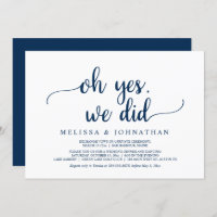 Ah Sim, Nós Fizemos, Convite de Festa de Elopement