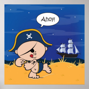 Ahoy bebê! Impressão do poster do pirata