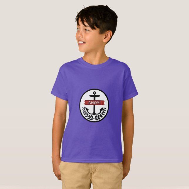 Ahoy - Camiseta Básica para Crianças (Frente Completa)