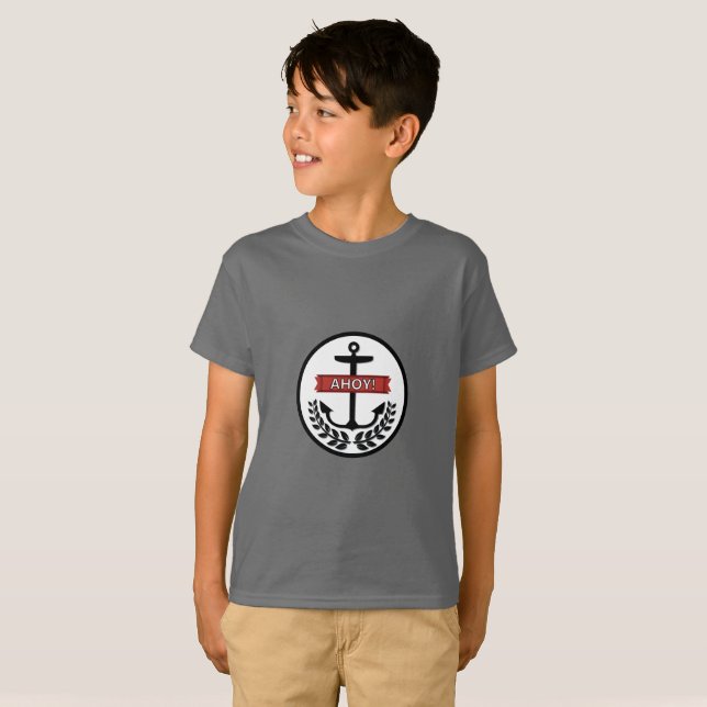 Ahoy - Camiseta Básica para Crianças (Frente Completa)