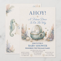 AHOY! Convite de Chá de Bebê do Futuro Diver com B
