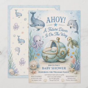AHOY! Convite de Chá de Bebê do Futuro Diver com B